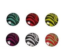NOVAGO Pack de 6 Autocollants Stickers Bouton Home pour décorer iPhone 4/4S, iPhone 5/5C, iPad, iPad 2, iPad Mini (Zebre)