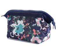 NOVAGO Petite Trousse de Toilette Compact Pliable, Trousse Maquillage, Pochette cosmétique Fleurie Style Japonais (Bleu Fleur)