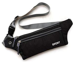 NOVAGO Pochette sécurisé, Pochette Voyage,Ceinture Voyage,Sac Banane Discret pour Cacher Passeport,Billets,Carte de crédit, Papiers d'Identité,Argent -Noir