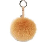 NOVAGO® Pompon Bijou de sac en fourrure , qualité supérieure garantie , diamètre 13 cm ( Renard / Camel ) G