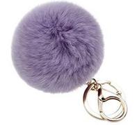 NOVAGO® Porte Clé PomPon en vrai poil Lapin , doux au toucher garanti - Violet clair Violet G