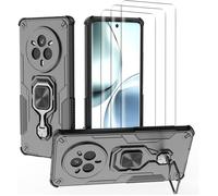 NOVAGO Compatible avec Realme 14 Pro 5G - Coque magnétique Résistante avec Anneau béquille Anti Chute + 3 Films Protection écran vitre Verre trempé incurvé