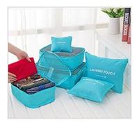 NOVAGO Ensemble Complet de différents Sacs, organisateurs de Valise et Voyage (Bleu Ciel)