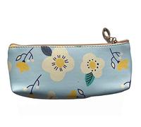 Novago Trousse à Crayons, Petite Pochette Trousse Maquillage,Trousse Multi Usage avec Motif Fleur (Bleu Jaune)