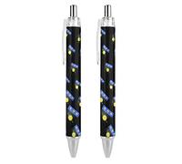 Novaj Coat Arms of Guadeloupe Lot de 2 stylos à bille rétractables à pointe fine de 0,5 mm Noir