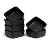 NOVAJOY Lot de 6 bols à sauce en céramique carrés pour sushis, ketchup, graines de soja, sauce soja, collations et entrées
