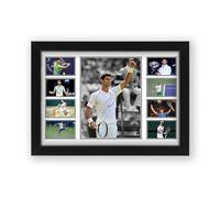 Novak Djokovic Affiche imprimée avec autographe - Édition limitée - Cadeau pour les fans - Marchandises souvenirs de collection (encadré A3 (30 x 40 cm)