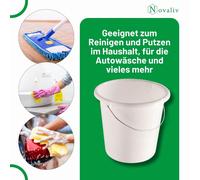 Novaliv 10 pièces Seau 10L blanc avec graduation - Seau de nettoyage 10 litres ⌀ 28,5 cm Pratique et polyvalent avec graduation pour le ménage & le jardin idéal comme seau de ménage, seau à eau, seau