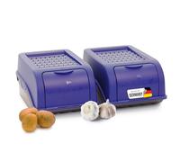 Novaliv 2 Boîtes de Rangement pour Pommes de Terre - 3,5 L - Bleu Marine - Empilable - Conservation à l'oignon
