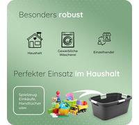 Novaliv 2 pièces Bac à linge avec 4 poignées 40L Anthracite, Set de seau à linge Bac à linge pour salle de bain Linge sale, Bac à linge Laundry Basket Ménage Panier Collecteur Box