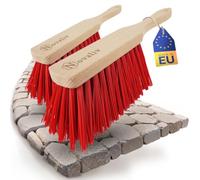 Novaliv 2 x balai à main en Elaston, balai à main pour extérieur, balai à balayette en bois, balai à main industriel, fouet pour voiture, balai à main en bois, balai de camping, tapis de toile tendue