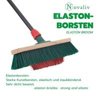 Novaliv 2x balai de jardin 40 cm avec manche poils en V élaston poils balai extérieur balai de rue avec manche poils durs balai de terrasse balai de cour balai d'écurie balai industriel balai extérieu