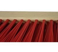 Novaliv 2x balai de rue avec manche 60 cm I bois I élaston rouge I gros balai industriel balai de rue large balai de jardin balai d'extérieur balai d'extérieur