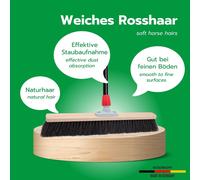 Novaliv 2x balai de salle 50 cm avec manche poils de crin balai fin Idéal comme balai d'atelier avec manche balai de salle balai industriel balai de maison balai de chambre balai de cheveux balai de s