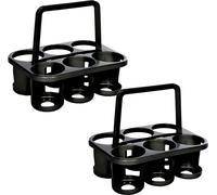 Novaliv 2x porte-bouteilles pour 12 bouteilles - maintien stable - panier à boissons en plastique, empilable, 32x23x28cm Anthracite - Idéal pour la cuisine & la cave Panier à boissons Porte-bière Port