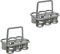 Novaliv 2x porte-bouteilles pour 12 bouteilles - maintien stable - panier à boissons plastique, empilable, 32x23x28cm ARGENT - Idéal pour la cuisine & la cave Panier à boissons Porte-bière Porte-boiss