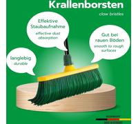 Novaliv 2x Premium Balai à griffes avec manche 40cm, balai spécial à poils courbes tête en plastique -idéal comme balai de jardin, balai à gratter, balai pour gazon synthétique, optimal pour le campin