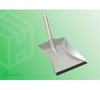 Novaliv 3x Pelle à poussière en métal avec lèvre en caoutchouc I galvanisé I Pelle Poignée de remplissage I Pelle à tôle Tôle de balayage I Pelle à cendres Pelle à poêle