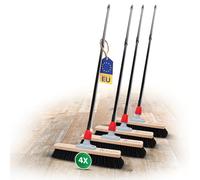 Novaliv 4x Balai Cheveux Naturels 50cm avec Manche Télescopique Crin de Cheval Noir Balai de Maison Multifonction Intérieur