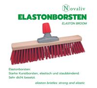 Novaliv 4x balai de rue 40 cm Tête de balai I sans manche I Elaston rouge I Balai pour l'extérieur I Balai industriel Balai de jardin Balai à neige Balai universel