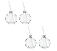 Novaliv 4x Tasses vin chaud 400 ml Tasse de Noël personnalisée avec paille - boule de Noël comme gobelet de vin chaud - boule de Noël motif tasse sapin boule de Noël mugs chauffe-mains
