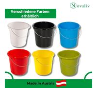 Novaliv 5 pièces Seau 10L blanc avec graduation - Seau de nettoyage 10 litres ⌀ 28,5 cm Pratique et polyvalent avec graduation pour le ménage & le jardin idéal comme seau de ménage, seau à eau, seau d