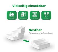 Novaliv 6x Réfrigérateur Organiseur 30,5 x 7,5 x 8 cm BPA-free Ordre Made in Germany alimentaire Réfrigérateur Organiseur de légumes Lavable au lave-vaisselle Système de rangement Réfrigérateur Organi