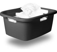 Novaliv Bac à linge avec 3 poignées 25L Anthracite, Set de seau à linge Bac à linge pour salle de bain Linge sale, Bac à linge Laundry Basket Rangement Bac à linge Panier Collecteur Box