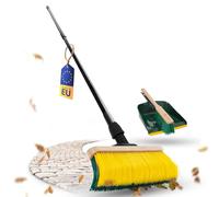 Novaliv Balai à griffes de qualité supérieure avec manche - 50 cm - Avec kit de balayage - Balai spécial à poils incurvés - Idéal comme balai de jardin, balai à griffer, gazon artificiel, idéal pour
