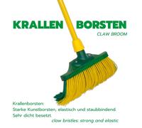 Novaliv Balai à griffes Set 30 cm bois avec manche télescopique poils courbes Balai de jardin Balai de rue Balai à feuilles (1, 40 cm balai avec manche)