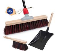 Novaliv Balai de rue avec manche 40 cm Arenga-Elaston Poils incl. garniture de balayage galvanisée avec lèvre en caoutchouc se composant d'une tôle de balayage & d'un balai à main Balai de jardin idéa