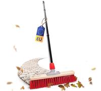 Novaliv Balai de rue avec manche - 50 cm - Poils élastiques - Idéal comme balai d'extérieur - Balai de jardin avec manche - Poils durs - Balai de terrasse - Balai d'écurie - Balai industriel - Pour
