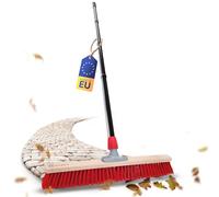 Novaliv Balai de rue avec manche - 80 cm - Poils élastiques - Idéal comme balai d'extérieur - Balai de jardin avec manche - Poils durs - Balai de terrasse - Balai d'écurie - Balai industriel - Pour