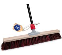 Novaliv Balai de rue avec manche extérieur 60 cm poils Arenga-Elaston Idéal comme balai extérieur Balai de jardin avec manche poils durs Balai de terrasse Balai d'écurie Balayeur industriel Outdoor br