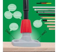 Novaliv Balai de rue set 40 cm I Balai tôle de balayage et balayette à main manche télescopique I Arenga-Elaston noir-rouge I avec manche extensible I Balai industriel Balai de jardin Balai de cour