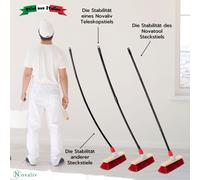 Novaliv Balai de salle 50 cm avec manche poils Balai en crin de cheval incl. garniture de balayage galvanisée avec lèvre en caoutchouc composée d'une tôle de balayage et d'un balai à main balai fin Id