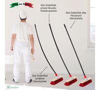 Novaliv Balai d'intérieur avec manche stable Crin de cheval MIXTE Balai poils doux Balai d'armoire 4 pces manche enfichable Crin de cheval mixte Balai pour stratifié et parquet Balai en crin de cheval