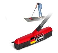 Novaliv - Balai en caoutchouc avec manche - Rouge - Manche télescopique - Balai à picots - Balai à poussière pour cuisine, ménage