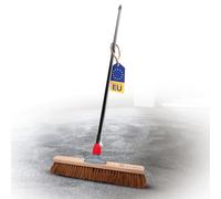 Novaliv Balai en coco 50 cm avec manche télescopique - Poils naturels avec manche - Balai d'atelier - Balai industriel - Balai de maison - Balai de peinture - Balai de terrasse - Balai doux