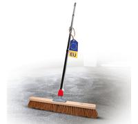 Novaliv Balai en coco 60 cm avec manche en poils de coco - Poils naturels avec manche - Idéal comme balai d'atelier, de salle, balai industriel, balai de maison, balai de peinture, balai à cheveux,