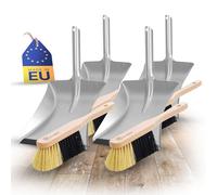 Novaliv Balayeuse à main en plastique fine Handfeger + Kehrschaufel Gummilippe marron clair