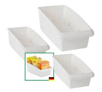 Novaliv Boîte à sachets de soupe, set de 3 - 2x petit & 1x grand BLANC - Boîte à épices - Système de rangement pour tiroirs - Rangement & organisation pour vinaigrette & ingrédients de pâtisserie