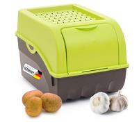 Novaliv Boîte de conservation pour pommes de terre | moyenne 5L | VERT | Boîte à pommes de terre | Légumier empilable Boîte à oignons Panier à pommes de terre Récipient à fruits Boîte à pommes de