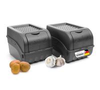 Novaliv Boîte de rangement pour pommes de terre | 2 x 5 l | Gris anthracite | Boîte à oignons et légumes empilables