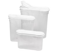 Novaliv Boîtes verseuses SET D'ÉCONOMIE 3 boîtes à provisions à saupoudrer 4l + 2,4l + 1,3l Boîtes avec couvercle pour céréales farine sucre Boîtes d'organisation de cuisine Food Box Meal-Prep-Boxes B