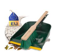 Novaliv Ensemble de 2 balayettes en plastique - Vert et jaune - Avec manche long - 1 balayette