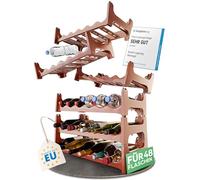 Novaliv Étagère à bouteilles pour 48 bouteilles en plastique extensible - Étagère à vin empilable - Marron - Système d'étagère pour boissons, armoire à bouteilles, étagère à spiritueux