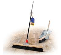 Novaliv Grand balai de 60 cm avec manche télescopique - Poils synthétiques - Avec kit de balayage galvanisé - Composé d'une pelle et d'une balayette - Balai fin - Balai d'atelier - Balai d'intérieur
