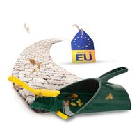 Novaliv Kit de balayage Jumbo, avec griffes, 2 pièces, en plastique, vert et jaune, à poils courbes, avec pelle de balayage et balayeuse à main, 1 kit