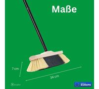 Novaliv Lot de 2 balais d'intérieur avec manche stable FINES BROSSES ARTIFICIELLES Balais à poils doux denses Balais d'armoire Balais en bois 4 pces Manche enfichable Brosses artificielles Balais pour